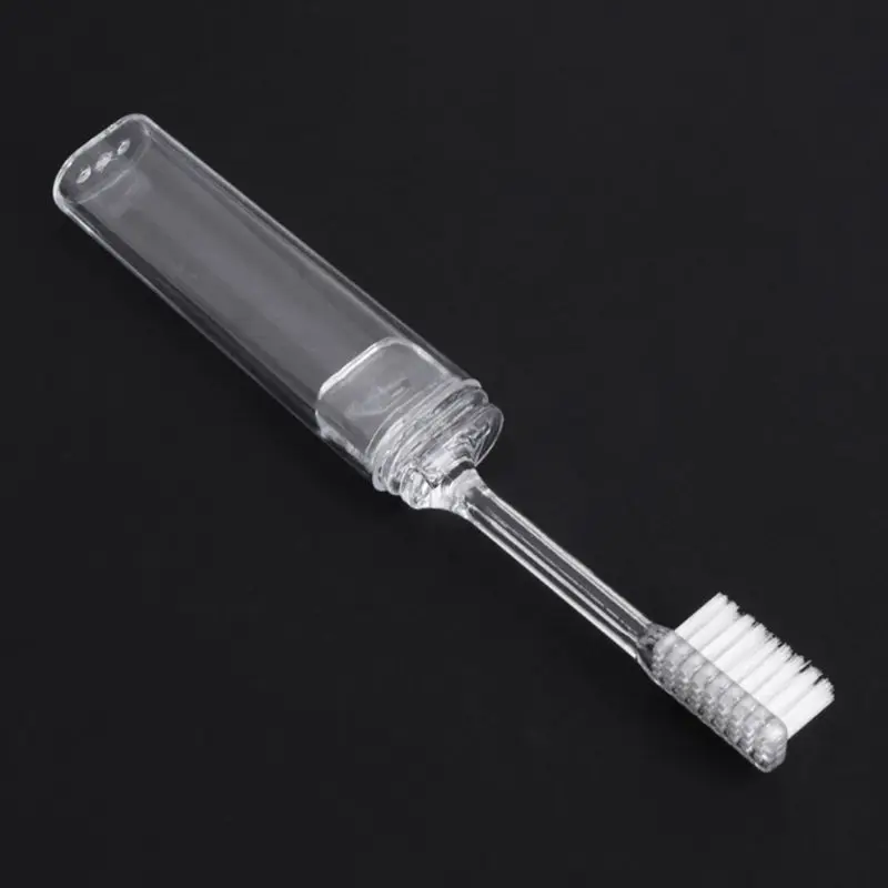 Brosse à Dents Transparente Portable Pliante en Plastique, Poils Souples pour en Plein Air, Hôtel, Busniess, Camping, 10 Pièces