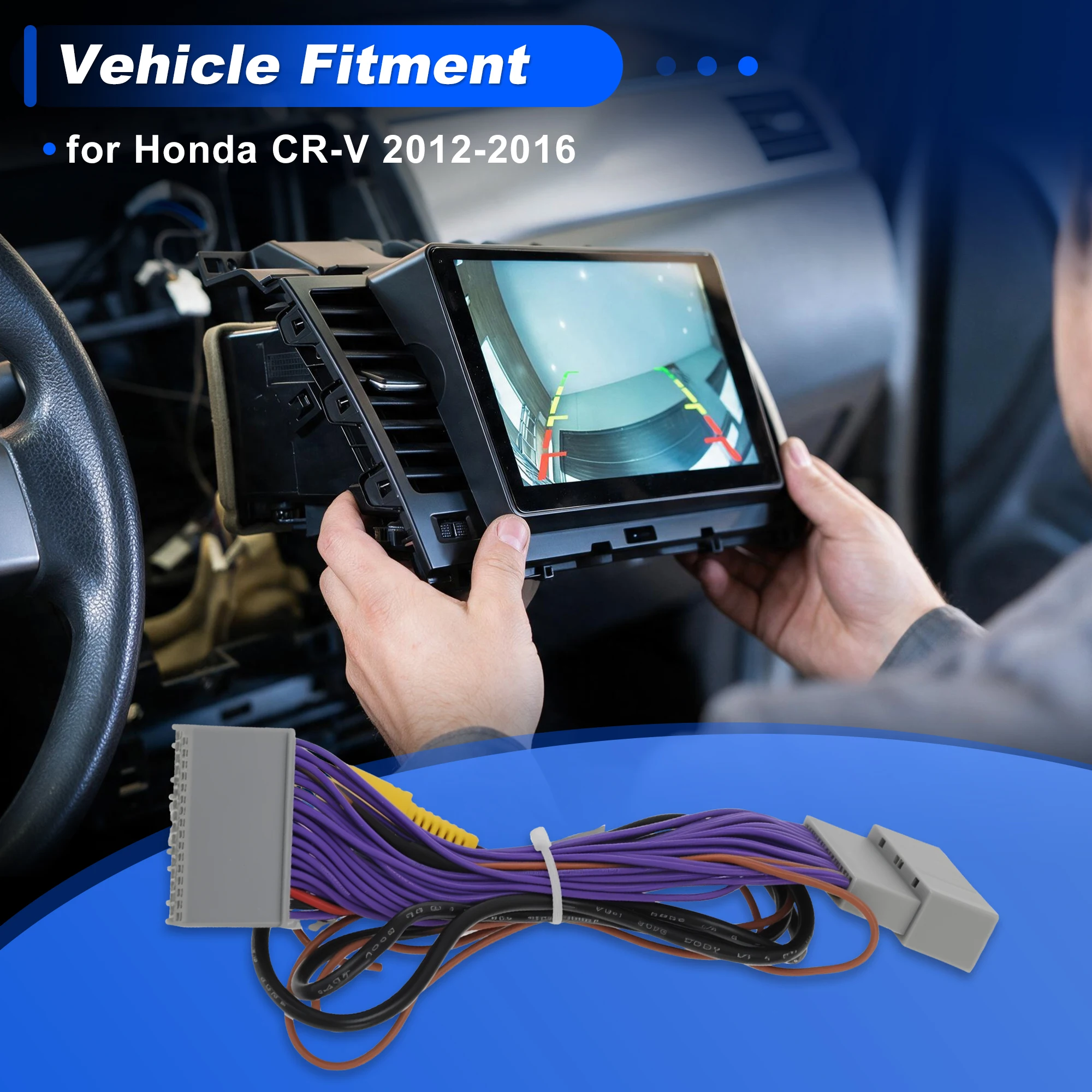 UXCELL Rear View Backup Camera Adapter Wire Harness Cable Plug for Honda CR-V 2012-2016