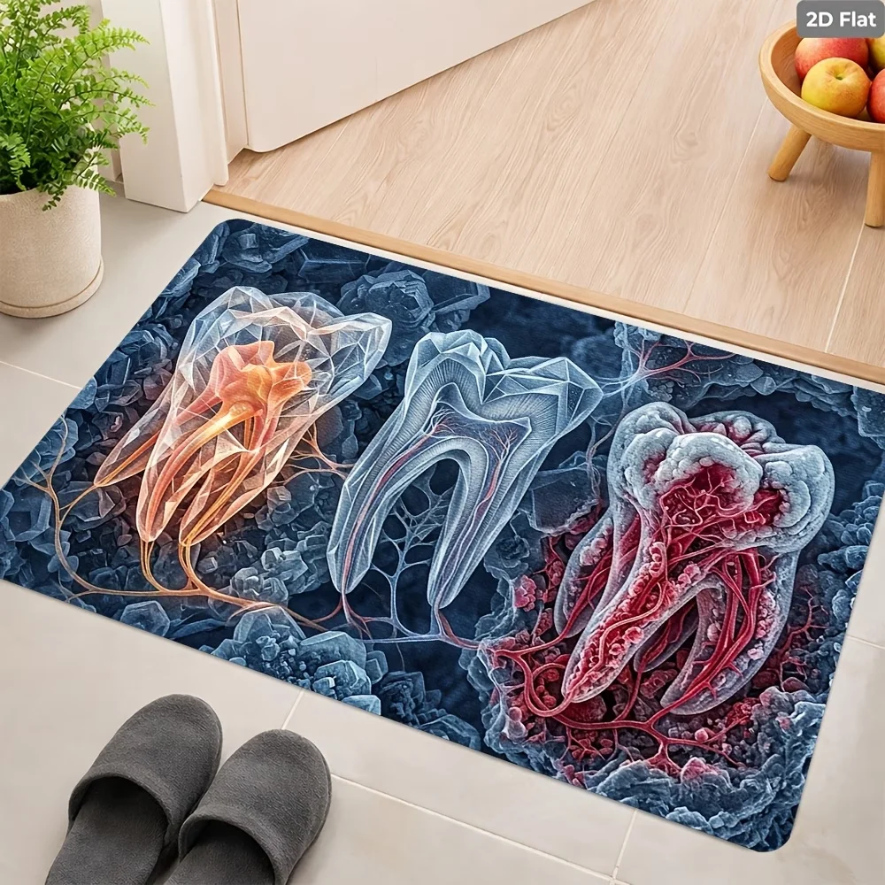 Dental Clinic Welcome Entrance Door Mat Teeth Care Floor Rug for Hallway Porch Home Decor Creative Studio Area Foot Pad