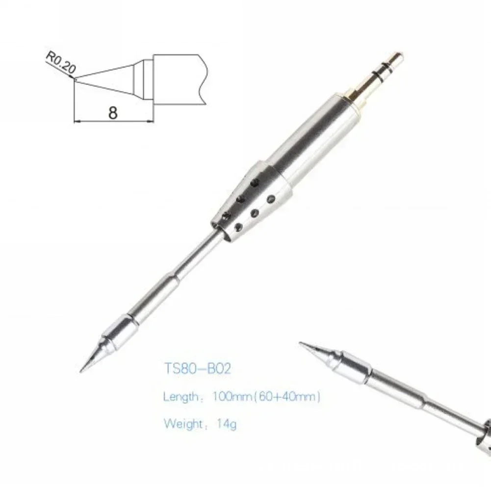 

TS80P B02 BC02 D25 K4 J02 Паяльное жало Стальное паяльное жало Сменная паяльная головка 100 мм Длина 129x16 мм Отпайка