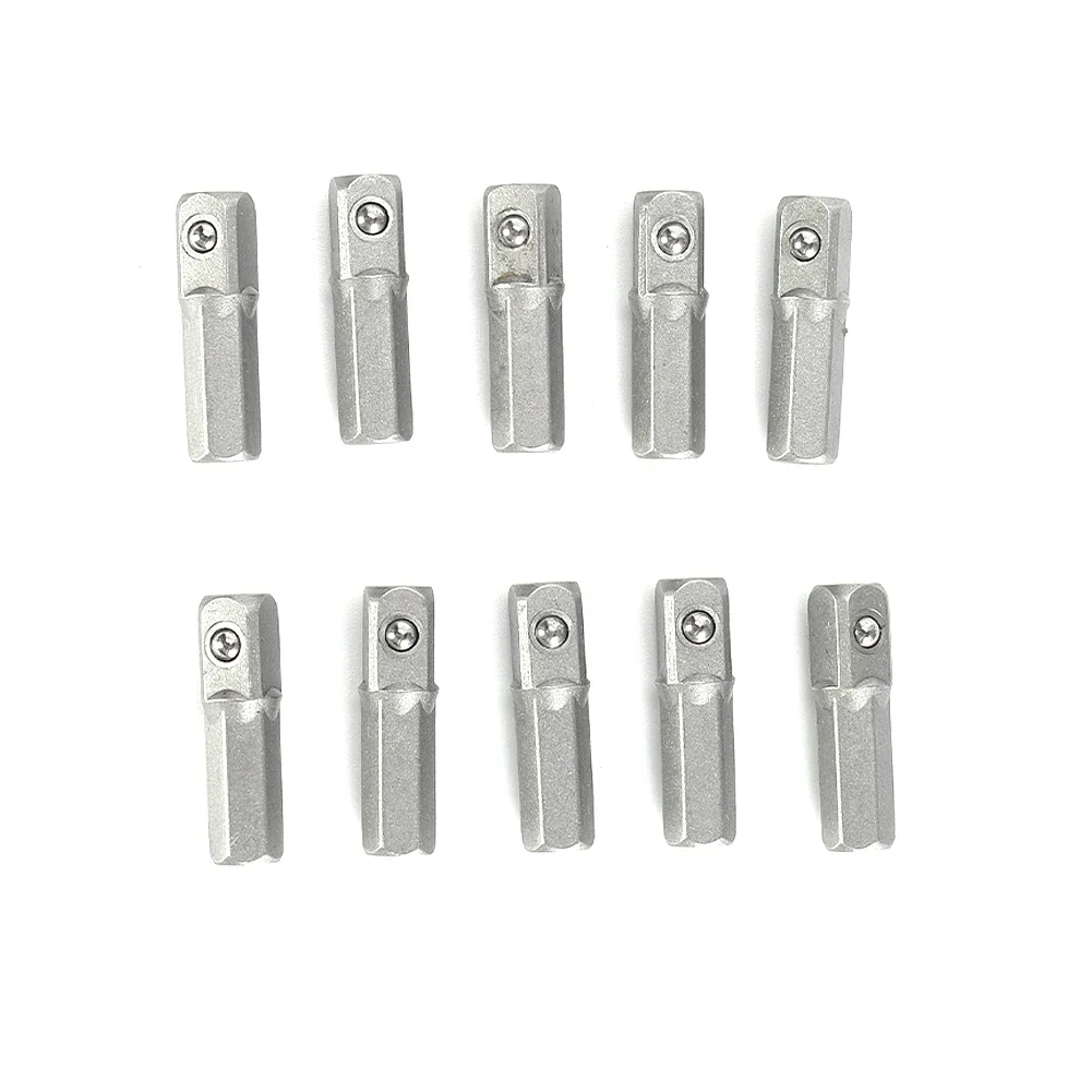 

10-Piece Socket Adapter Set, 1/4" Hex Shank To 1/4" Square Head 25mm Power Extension Drill Wrench Socket