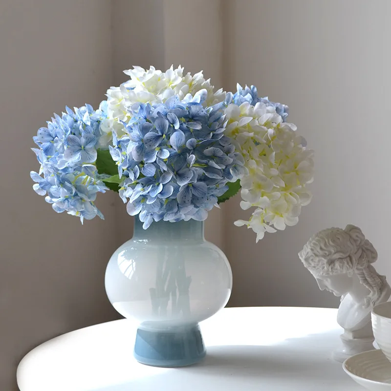 42cm Spring Artificial Hydrangea Flowers Real Touch Artificial Hydrangea Branches Decoration Wedding Bouquet Flower Arrangement