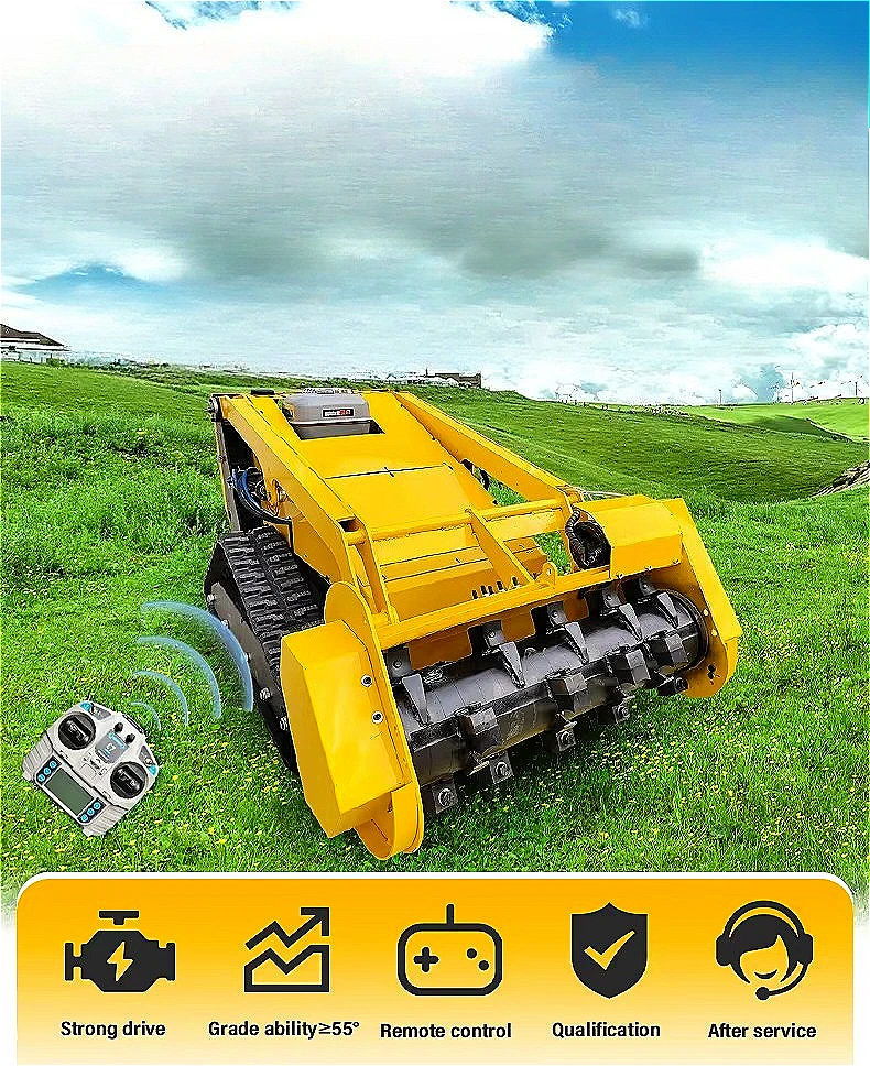 Big Power Engine Small Robot Grass Cutter Remote Control Crawler Lawn Mower High Performance for Efficient Grass Cutting
