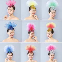 2024 New Hand-made Headdress Model Show Headwear Performing Hair Coqquette Bows Woman Flower Hair Claw Clip
