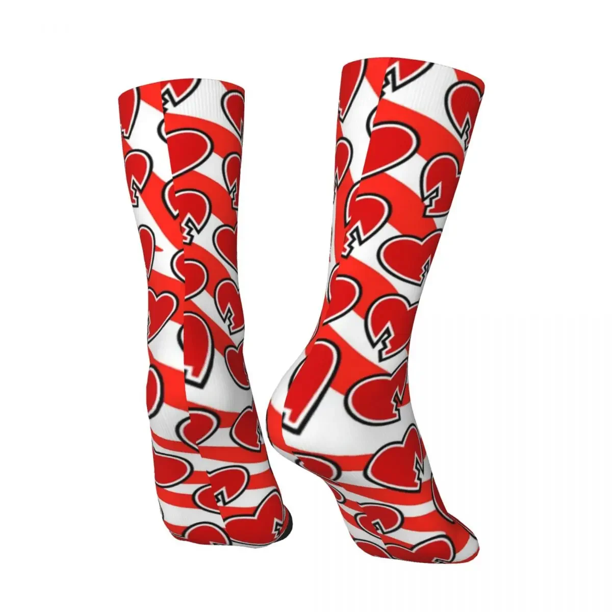 Funny Happy Men's Compression Socks HBK ONO '97 Red Retro Harajuku Zebra Stripes Animal Hip Hop Novelty Seamless Crew Crazy Sock