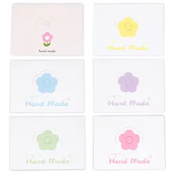 50PCS Cute Flower Packaging Paper Cards Foldable Tags for DIY Hairclip Barrettes Headwear Display Cards Jewelry Wrap Hang Lables