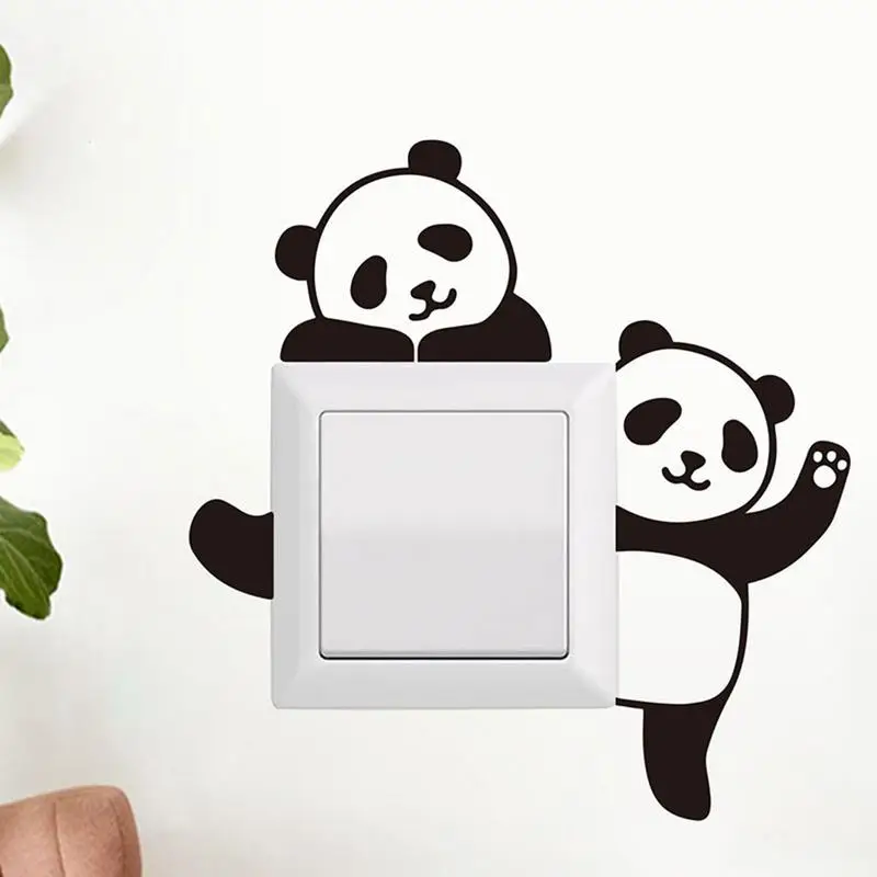 

Switch Wall Sticker Cute Panda Switch Poster Stickers Removable Light Socket Decals Family DIY Decor Art Car Stickers Wall Art