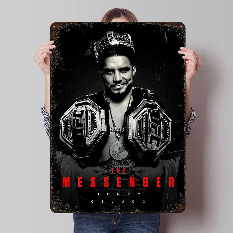 MMA Henry Cejudo Printed Poster Customized Wall Art Retro Vintage Metal Tin Signs for Decoration Bedroom Home Decor Accessories