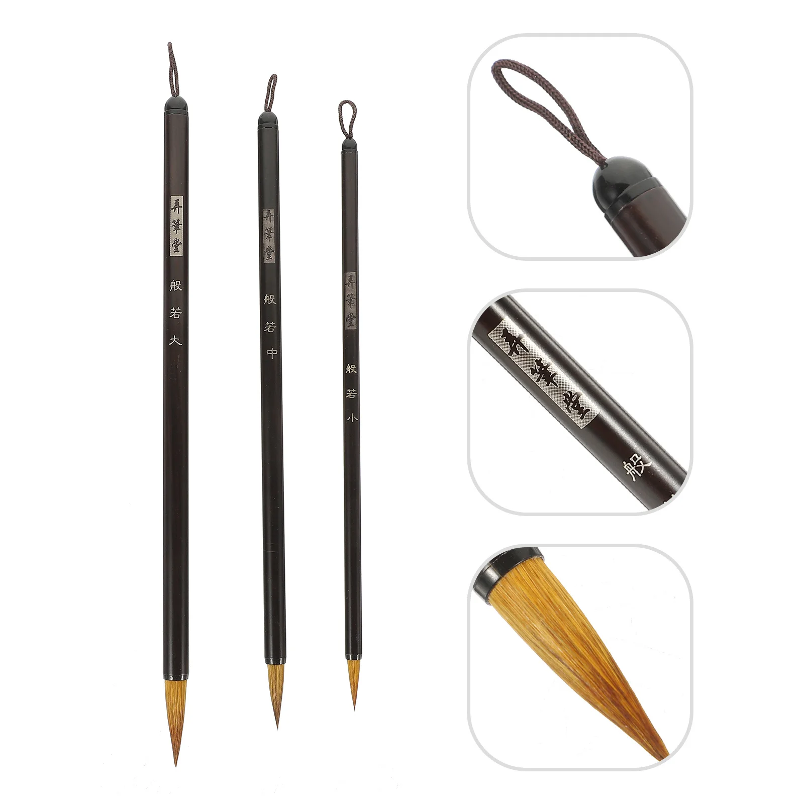 

3Pcs Chinese Calligraphy Brush Set Traditional Sumi Writing Pens for Beginners Artists Enthusiasts Professionals