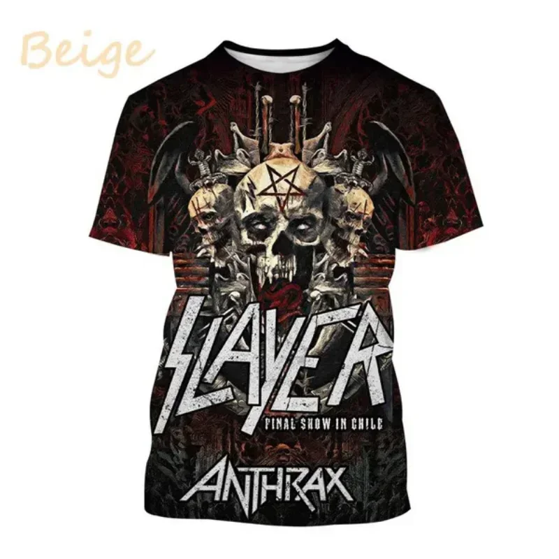 New Slayer Torrent Metal Band 3D Print T-shirt for Unisex Fashion Men Clothing Dark Gothic Ghost Skull Oversized T Shirt Tops