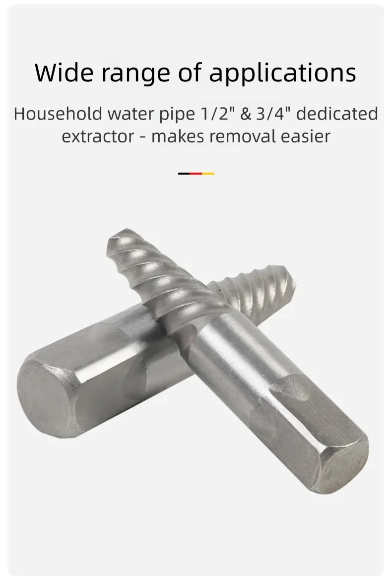 Manual Coarse Reverse Thread Faucet Broken Wire Extractor, Water Pipe Damaged Screw Remover Plumbing Repair Tool - view 5