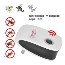 Ultrasonic eletrônico Pest Repeller, interior controles eficientes, aranhas Repeller, insetos, casa, plugue da UE, 360 °