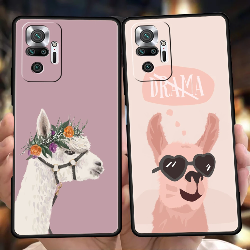 Lama Llama Alpacas Phone Case For Redmi Note 10 11 Pro K40 Gaming 11T 9T 7 8 8T 9 8A 9A 9C 9S Pro Soft Shockproof Shell Fundas