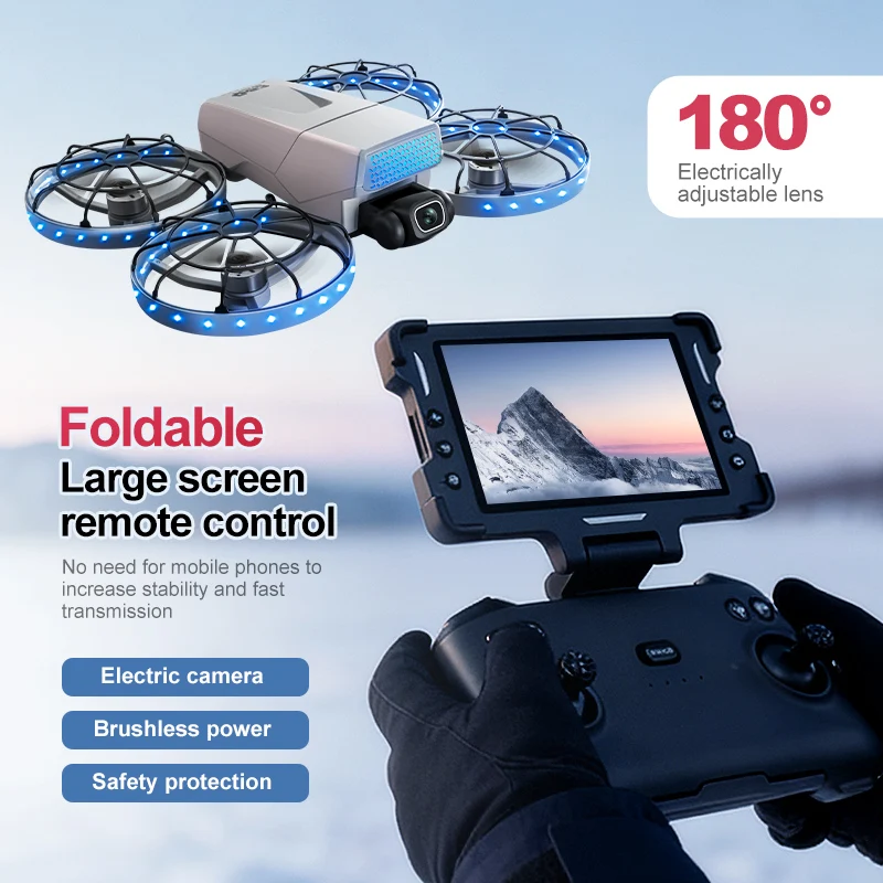 طائرة بدون طيار G63 قابلة للطي مع كاميرا 8K HD شاشة كبيرة 2.4G WIFI FPV محرك بدون فرشاة تدفق بصري تحوم كوادكوبتر للتصوير الفوتوغرافي