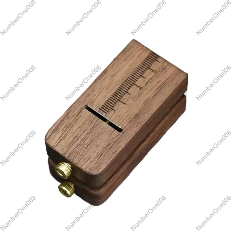 Leather Strip Cutter with Adjustable Strip Shape, Manual Cutting Tool for Walnut Wood Material, Professional Leather Craftsmansh