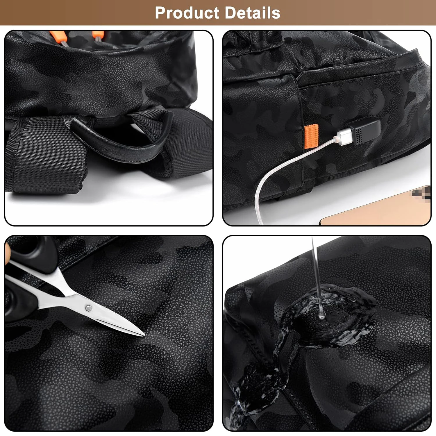 High-density Oxford fabric Camouflage Casual Men's Backpack Waterproof Large Capacity Travel Works College 14Inch Laptop Daybag