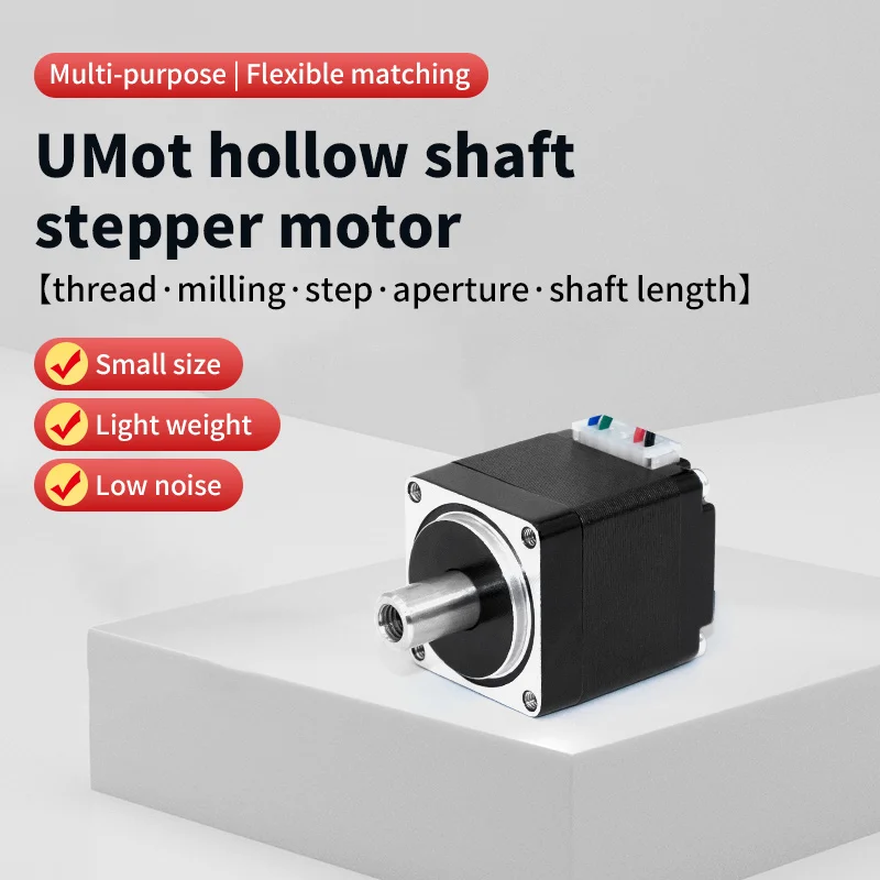 UMOT Mini Nema 8/11/14/15/17/23 Hollow Shaft Stepper Motor Cnc Double Hollow Shaft Step Motor Shaft Diameter for 3D Printer