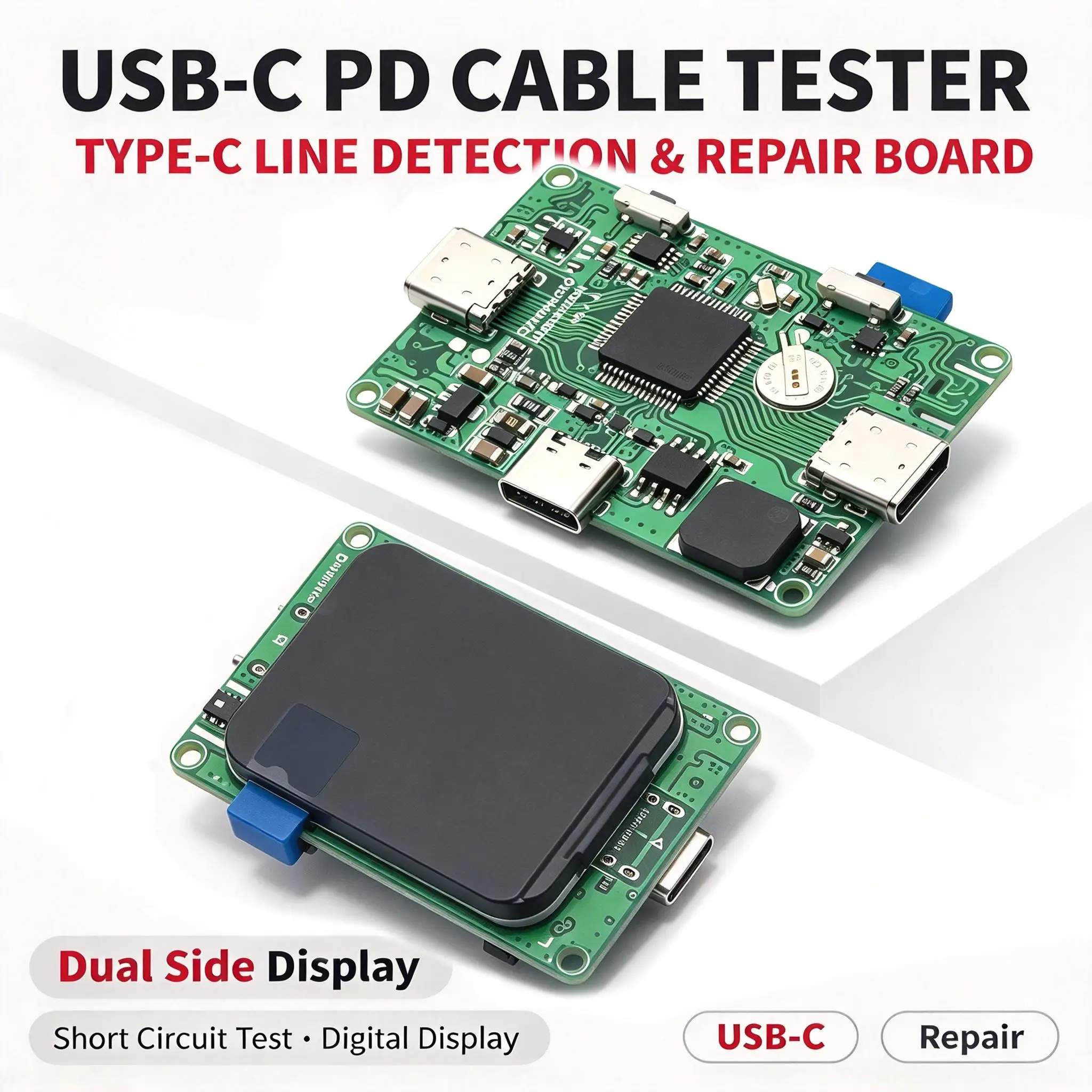 DYKB USB Type-C Tester Cable Tester Digital Display PD Trigger EMarker Line Detection For Mobile Phone Repair HDMI Cable Test