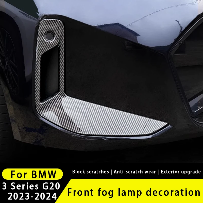 

For BMW 3 Series G20 2023-2024 Car Front Fog Lamp Frame Wind Knives Cover Carbon Fiber Car Front Bumper Wind Knives Trim