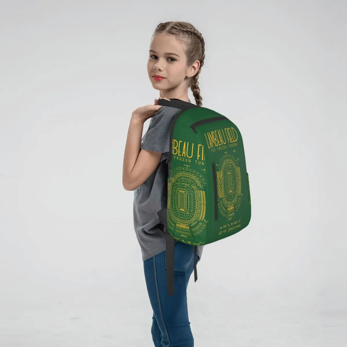 Green Bay Packers Lambeau Field Stadium Poster Print Backpack Daypack Boys Girls BookBag School Bag Shoulder Bags for Men Women