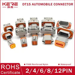 DT15 PCB Straight Seat Solder Panel End Socket 2/4/6/8/12 Pin Deutch IPD DT Connector DT06-6S