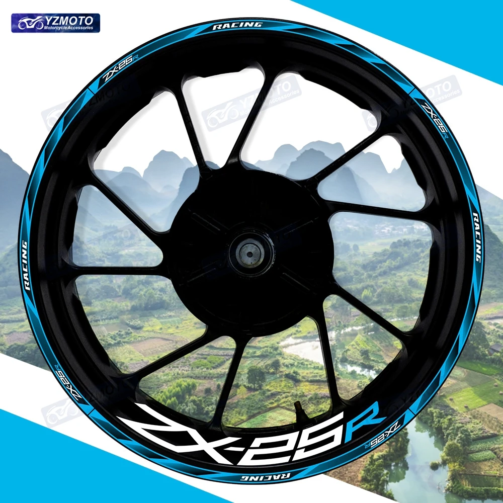 

For ZX-25R ZX25R ZX 25R Motorcycle 17 Inch Front And Rear Wheel Hub Sticker Modified Reflective Waterproof Wheel Rim Stickers