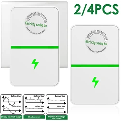2/4Pcs Electricity Energy Saver 90V-250V Energy Saving Box Saver Watt Factor US Plug EU Energy Stop Adapter Energy Saver