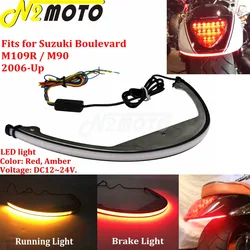 For Suzuki Boulevard M109R M90 LED Tail Tidy Fender Eliminator Bracket Sequential Switchback Tail Brake Turn Signal Light 06-Up