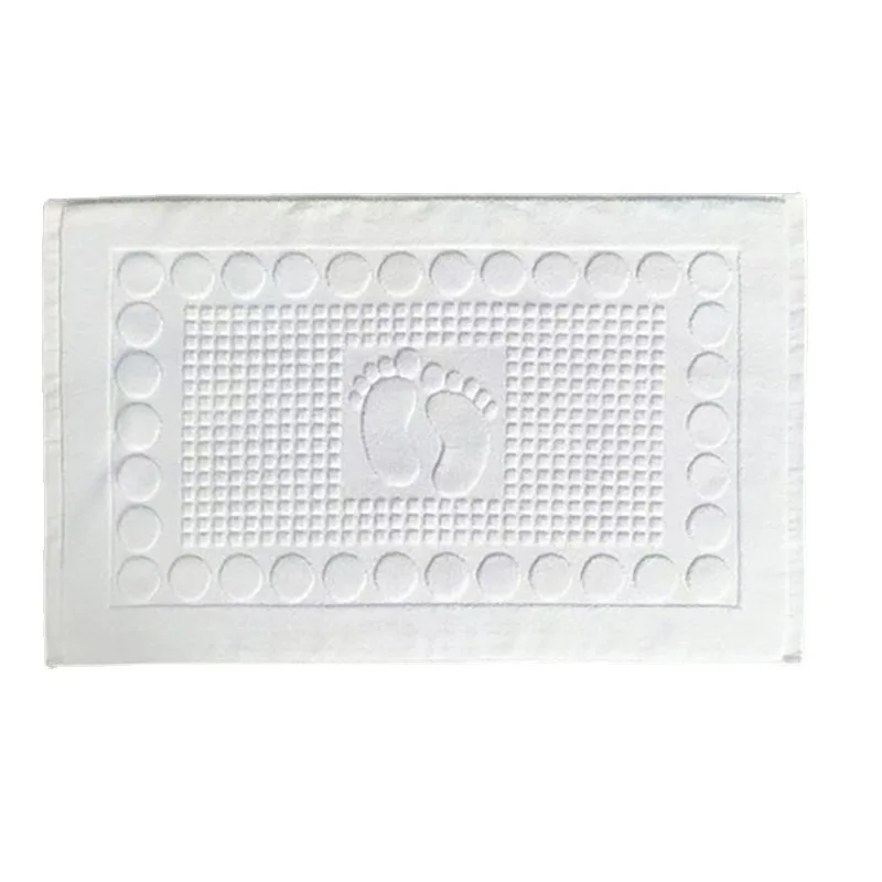 Cotton Hotel Thick Floor Towel Absorbent Non Slip Foot Pattern Floor Mat Jacquard Towel Bathroom Toilet 50x80cm
