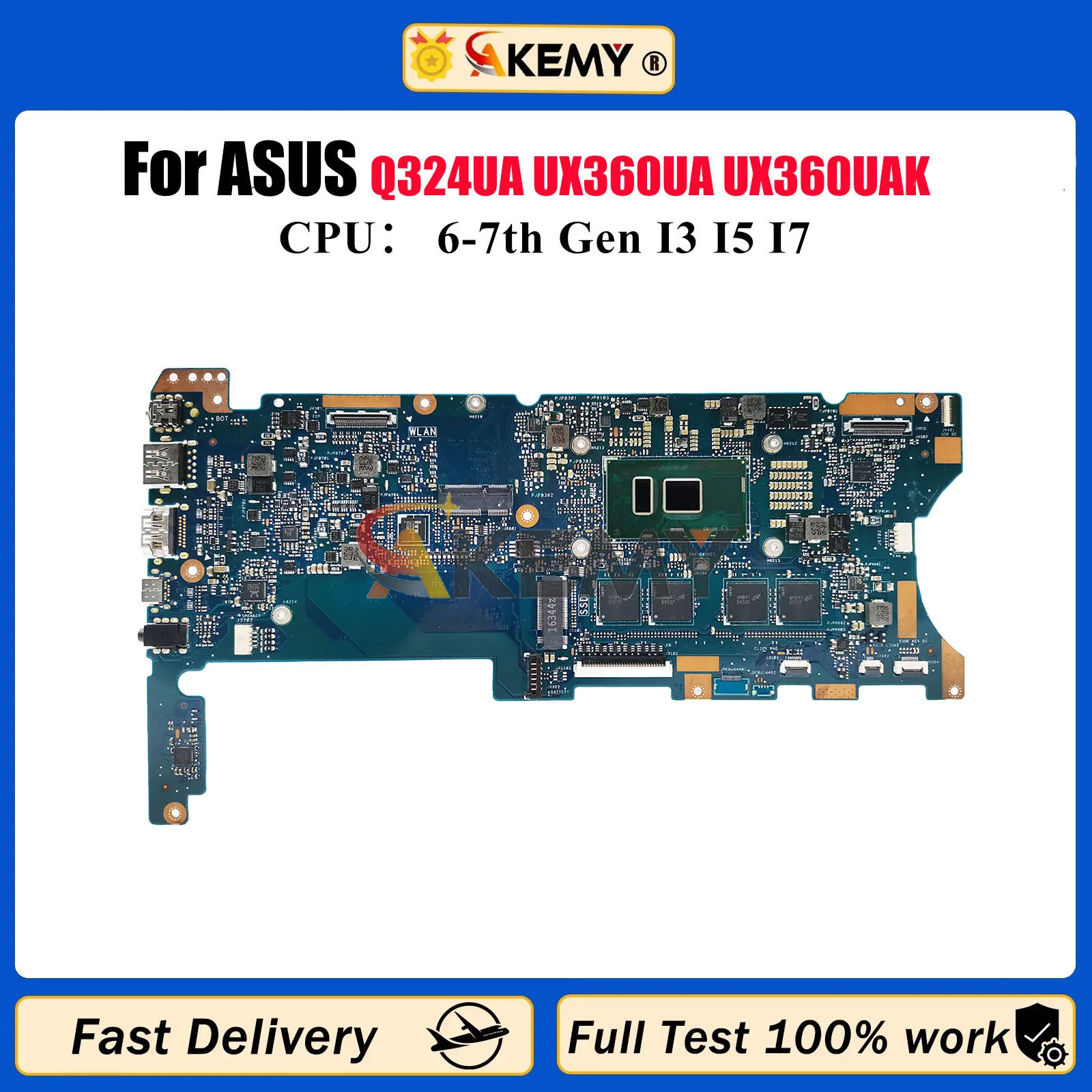 

Материнская плата U360UA для ноутбука ASUS ZenBook UX360U Q324UA UX360UA UX360UAK, материнская плата для ноутбука с процессором I3 I5 I7, тест ОК, быстрая доставка