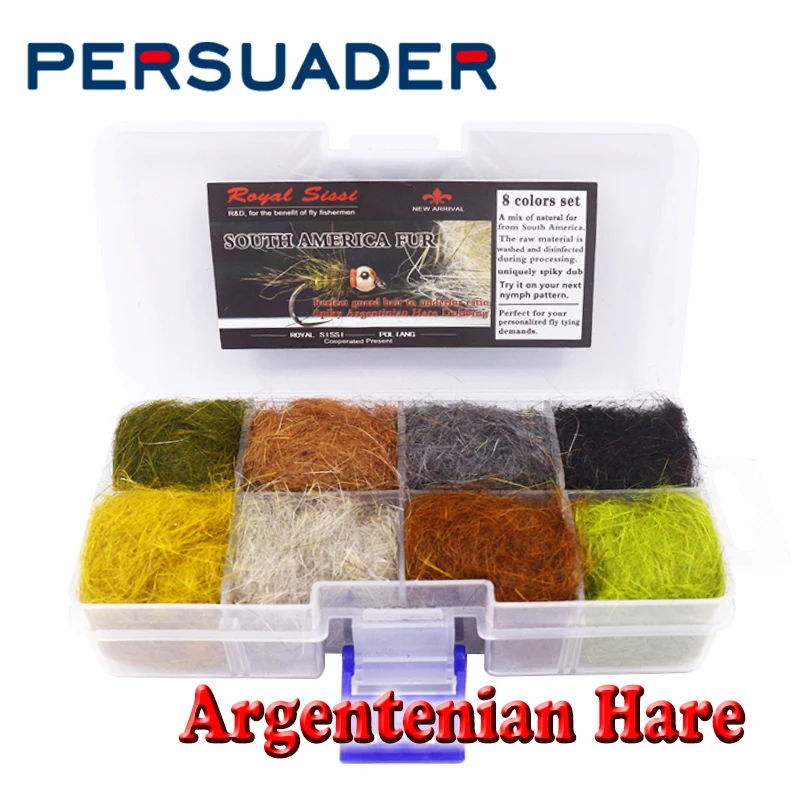 

Persuader 8colors boxed genuine Argentinian Hare dubbing South America Fur super spiky fly tying dubbing for nymphs&lake flies