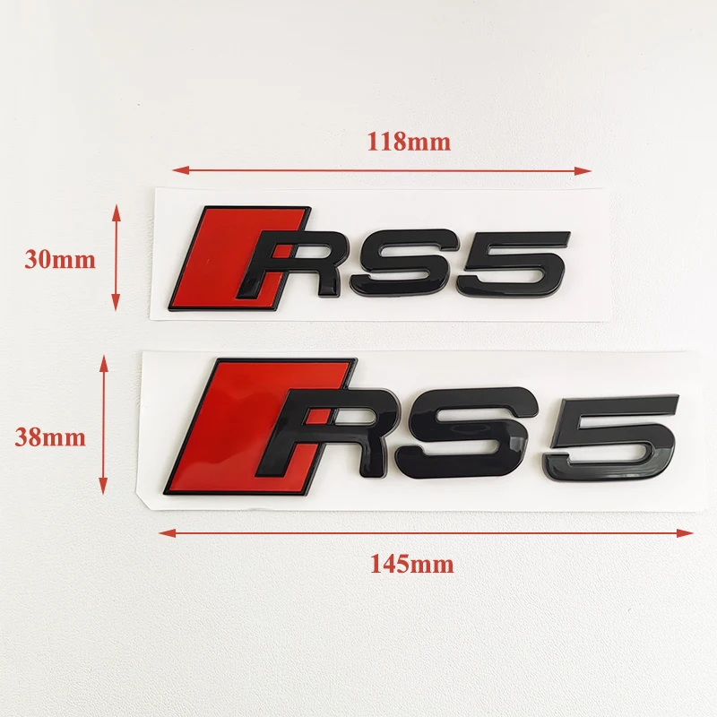 3D ABS nero Logo RS3 RS4 RS5 RS6 RS7 RS8 emblema lettere adesivo auto posteriore tronco distintivo decalcomania per Audi RS 3 4 5 6 7 8 Accrssories