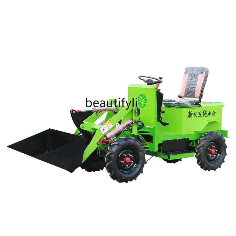 LBX Small Electric Loader  Four-Wheel Drive Small Forklift Garbage Engineering Diesel Agricultural Farm Grass Grasping Machine