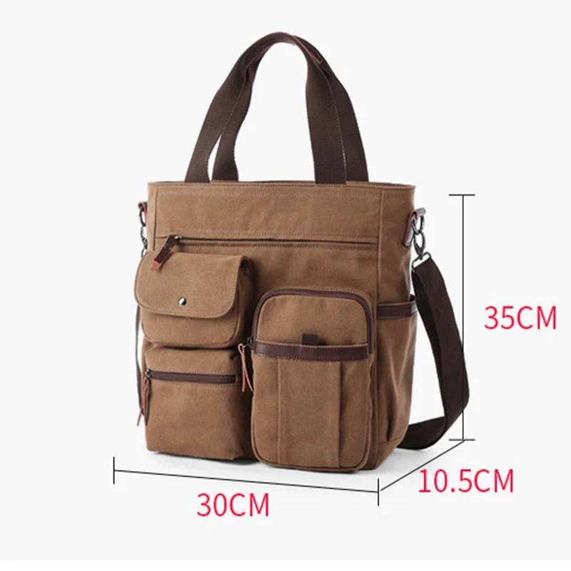 Men Canvas Messenger Bag Crossbody Bags Unisex Sling Bag Shoulder Bag for Travel Work College Vintage Men\'s Handbags Briefcase