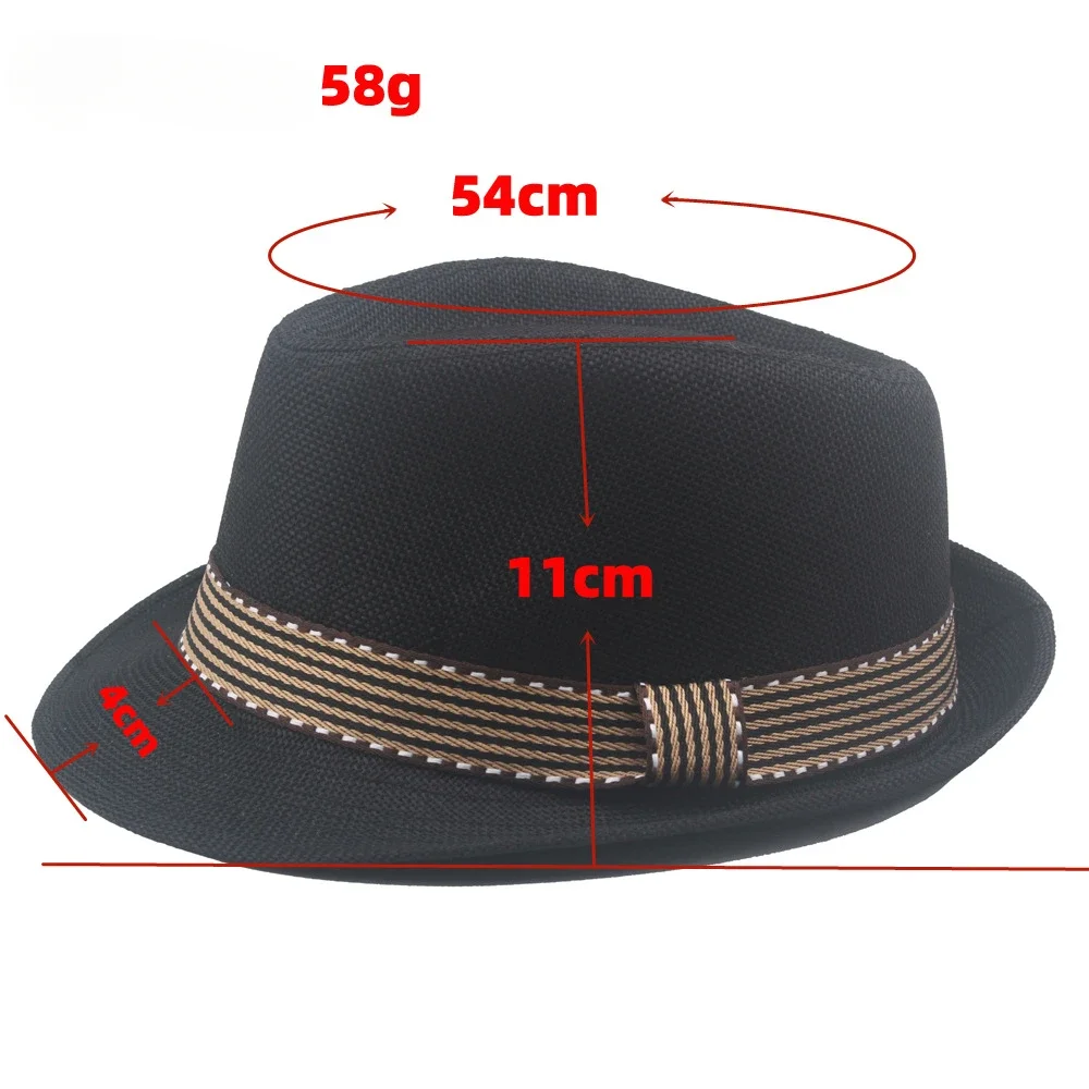 Parent-child Spring&Summer British Style Linen Jazz Hat Men\'s Gentleman Top Hat