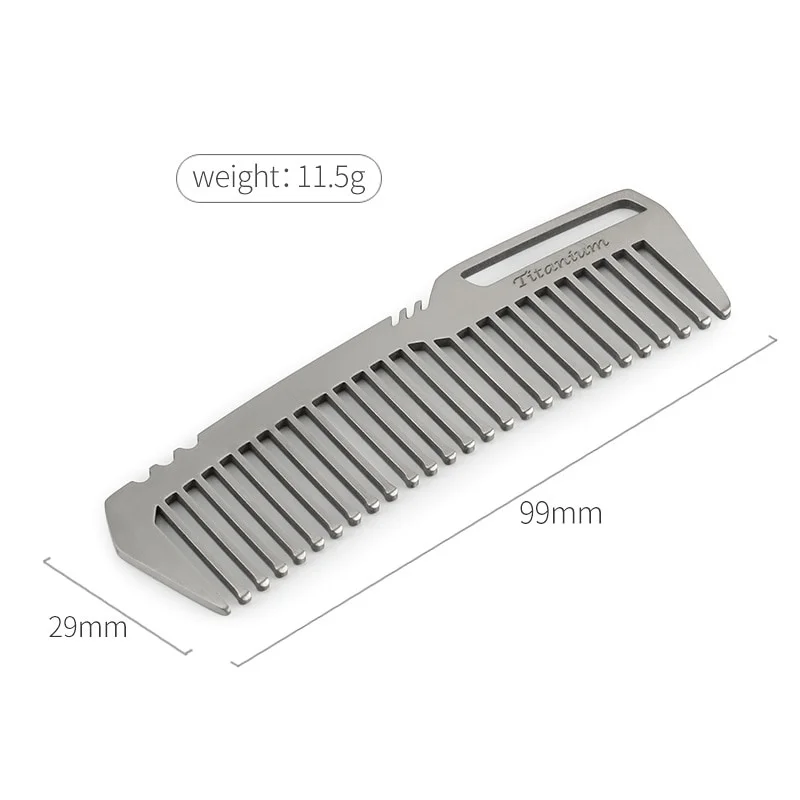 1/2Pcs Mini Portable Titanium Alloy Hair Comb EDC Super Light Titanium Comb for Outdoor Small Accessories Barber Accessories