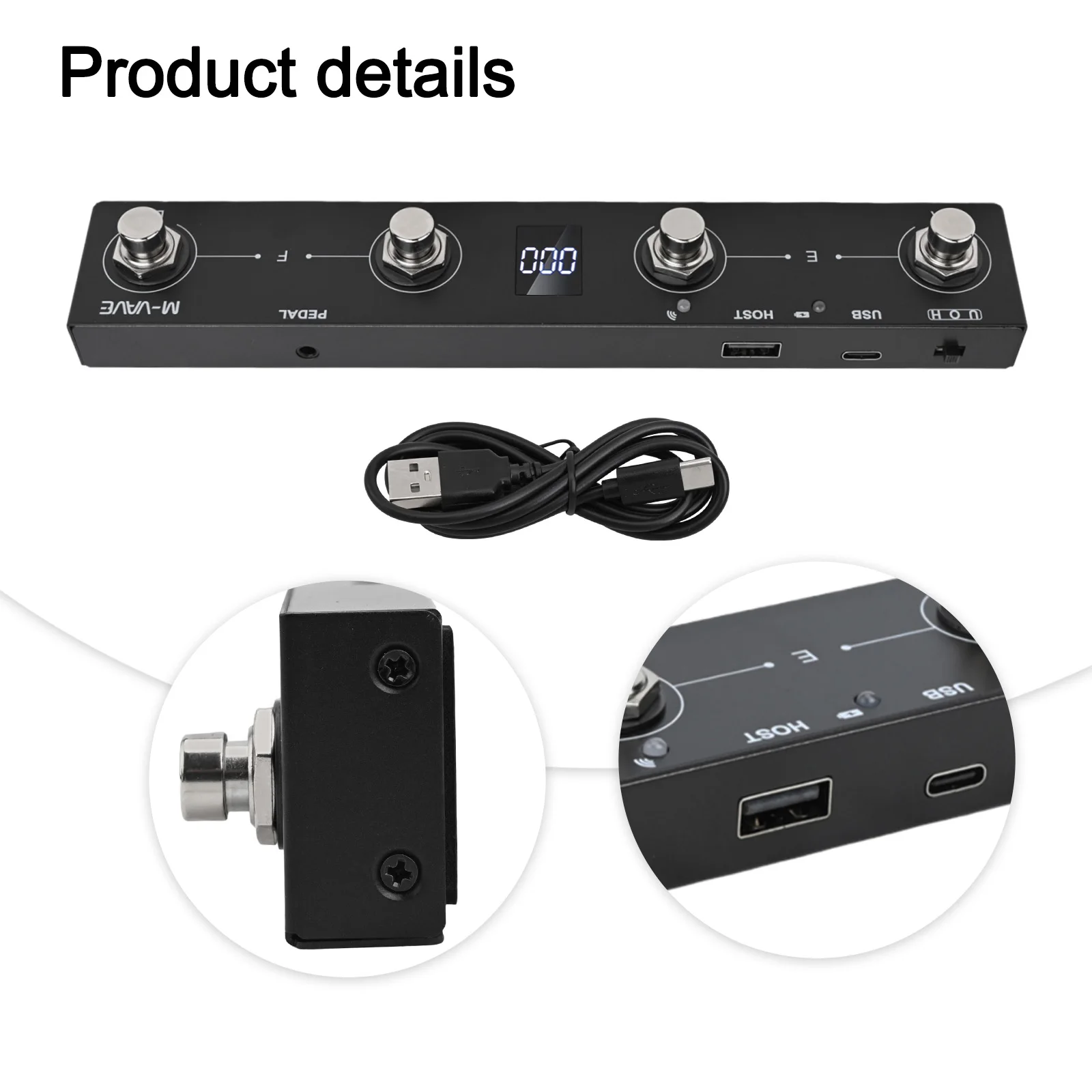 Compact For MVAVE For MIDI Controller Rechargeable with 4 Buttons for Musicians USB Connection and Easy Control