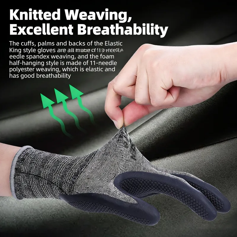 Winter Thermal Work Gloves, Anti-Slip Rubber Coated with Fleece Lining, Heavy Duty for Construction, Warehouse & Outdoor Labor