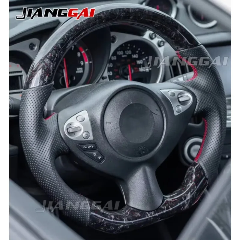 

Кованое рулевое колесо из углеродного волокна подходит для Nissan 370z Z34 Nismo Infiniti FX35 FX37 2008-2019, аксессуары для рулевого колеса по индивидуальному заказу