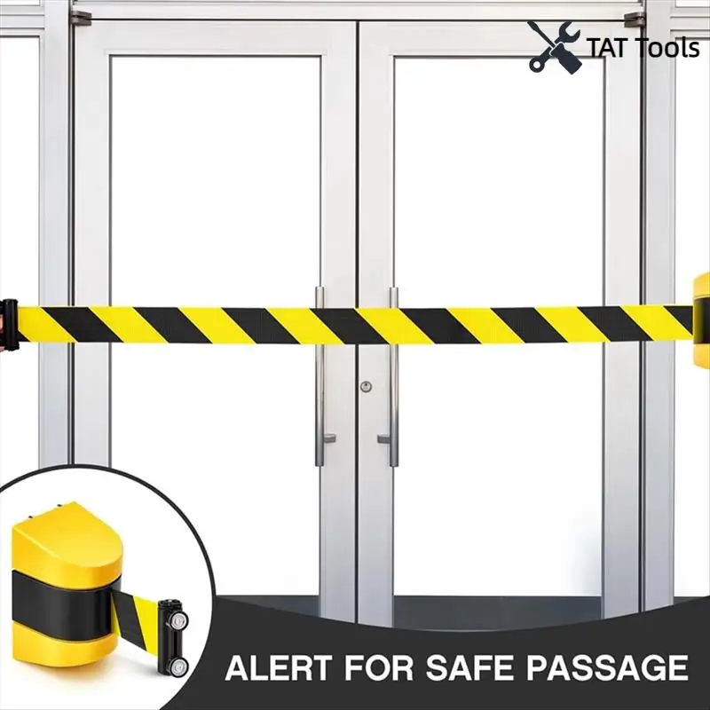 

Striped Magnetic Retractable Safety Belt, 3 Meter Wall Barrier For Crowd Management