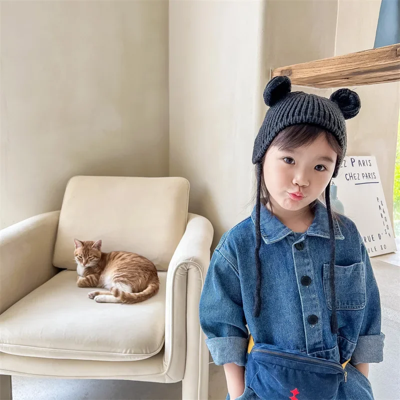 Children's Autumn Denim Overalls 2023 New Fashion Kids Long Sleeve Overalls Girls Jeans Romper Baby Clothing Boys One Piece Pant