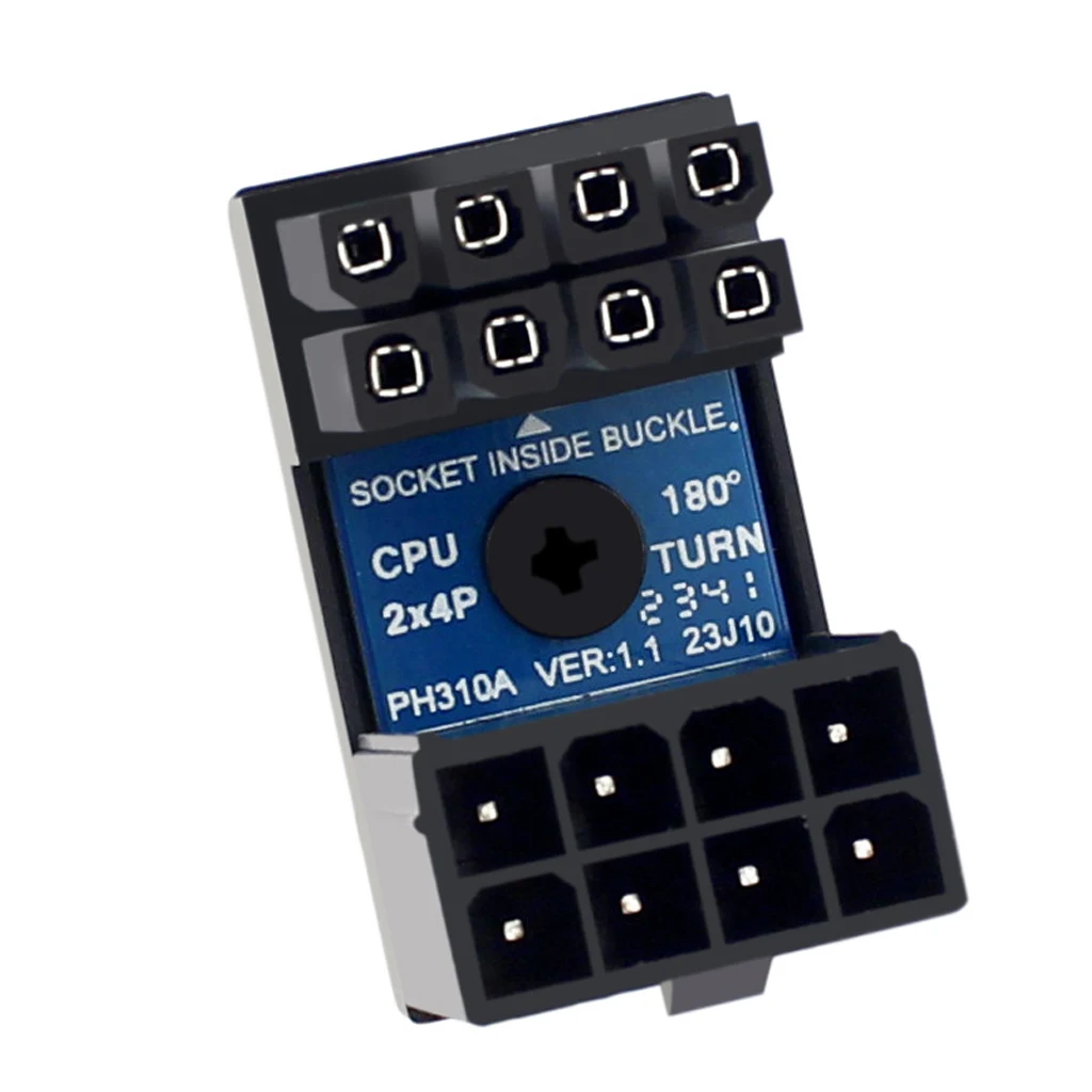 XT-XINTE CPU 8pin Female 180 Degree Angled to 8P Male Power Adapter for CPU Extension CPU Steering Connector Board for PC