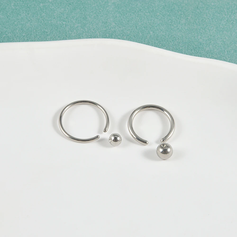 10PCS 316L Stainless Steel Captive Bead Ring Nose Septum Lip Hoop Rings Helix Daith Tragus CBR Earring Basic Piercing Jewelry