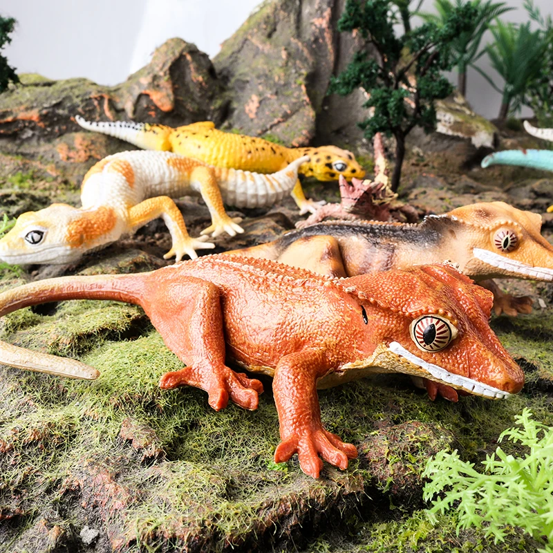 Oenux Simulation lézard sauvage Gecko caméléon animaux modèle amphibiens Reptile figurines d'action décoration enfants éducation cadeau jouet