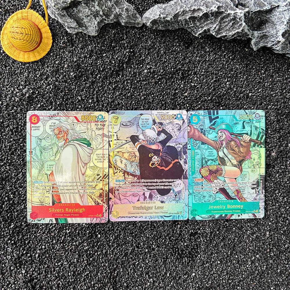 

DIY Proxy OPCG Card Single Card Bonney Law Rayleiogh Anime Collectible Card English Hobby Collection Game Card Flash Card Gift