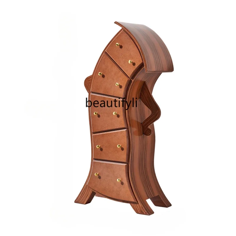 S Creative Fork Waist Chest of Drawers Nordic Bedroom Storage Cabinet Robot Head Tilt Curio Cabinet Shaped Cabinet furniture