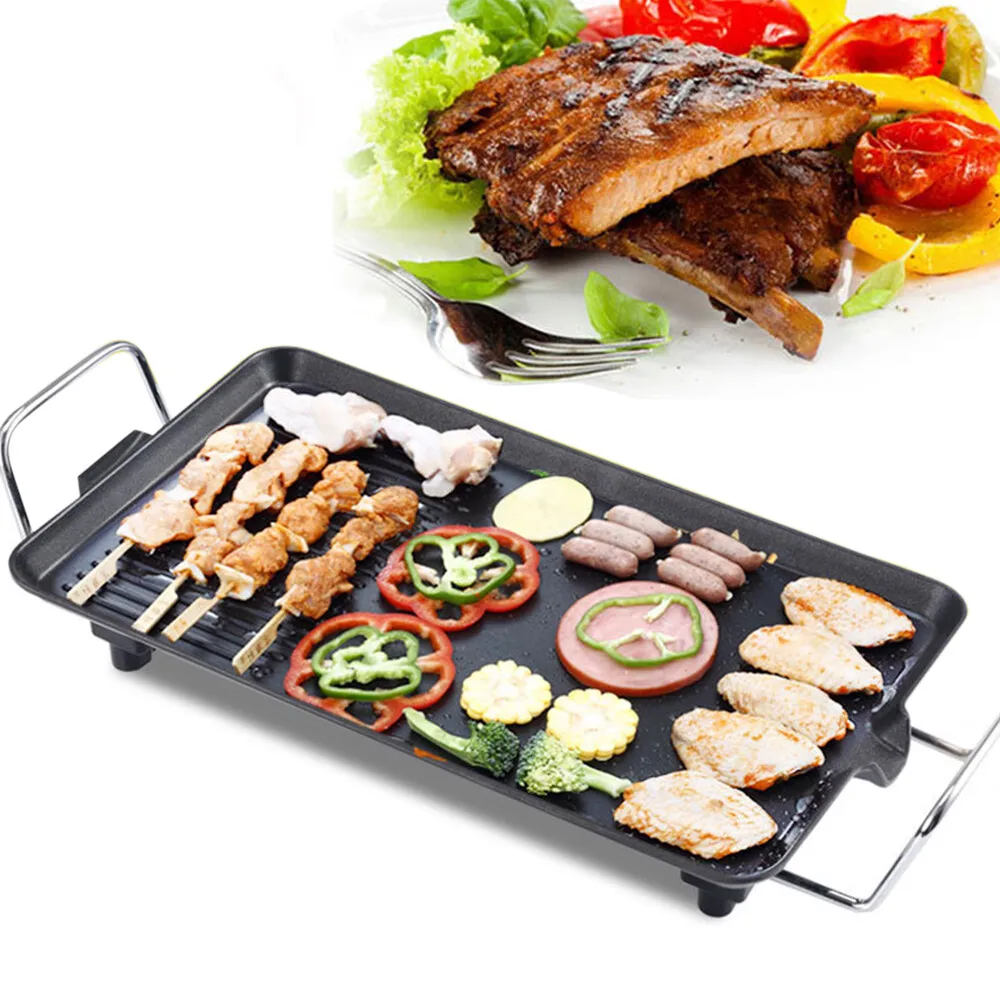 15,75*9,45in Elektrischer Barbecue-Grill Schwarz Barbecue-Grill Elektrogrill Rectangular in Privathaushalten Restaurants