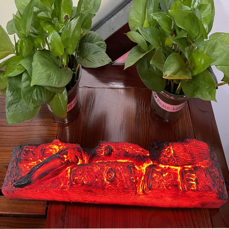 Charcoal flame simulation fireplace light flame effect light bulb garden courtyard living room decoration