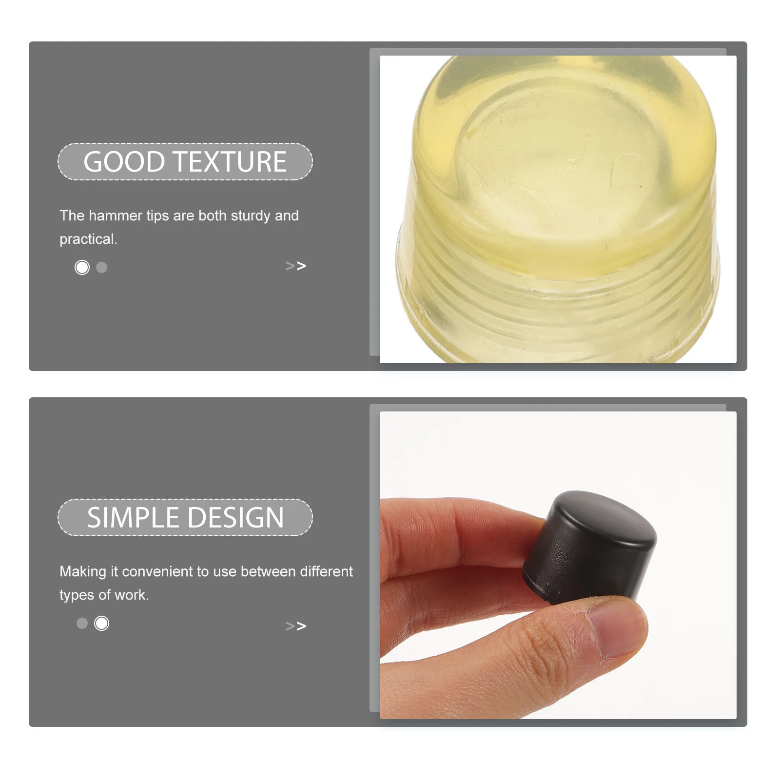 

2pcs Rubber Tips Striking Heads For Mallet Repair Durable Hammer Replacement Parts Hand Tools Rubber Striking Head Hammer Tips