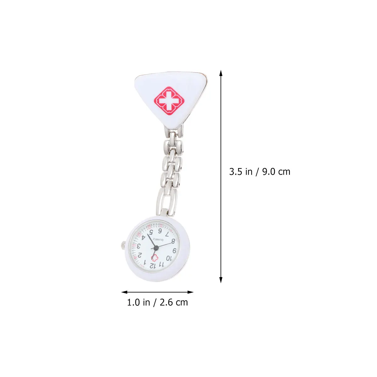 

1pc Nurse Fashionable Triangle Medical Nurse Watch Medical Nurse Table Hanging Watch Retro Pocket Watch Gift Watch (White)